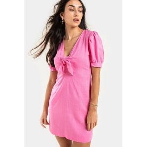 4SI3NNA Women Medium Pink Front tie Dress
